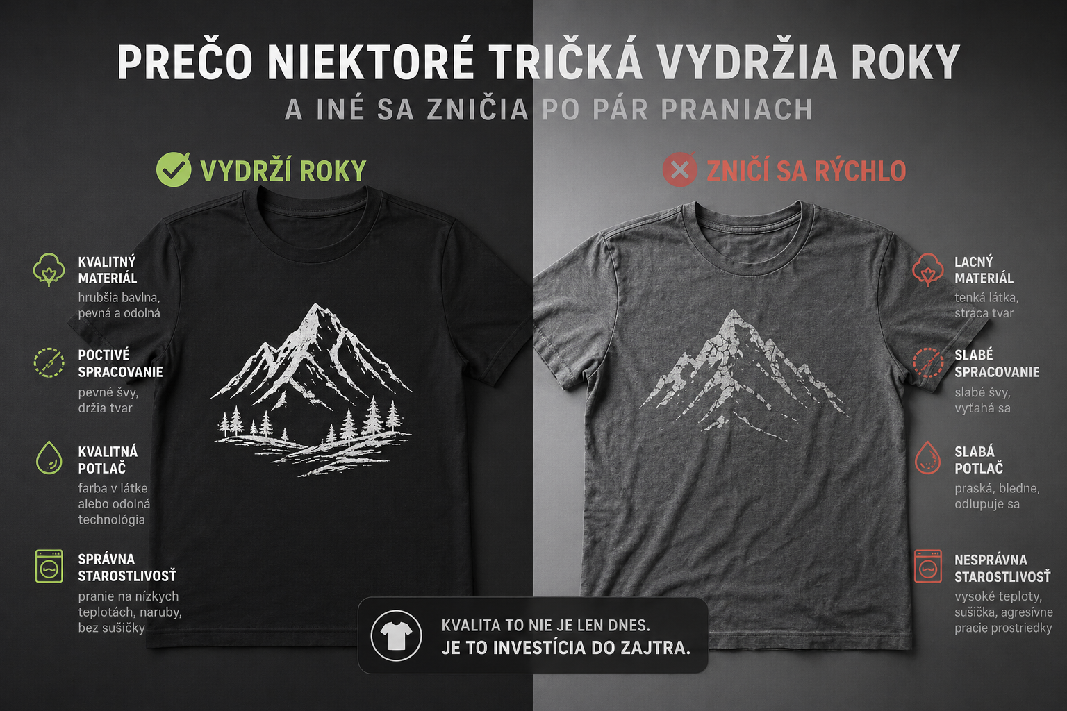 Prečo niektoré tričká vydržia roky a iné sa zničia po pár praniach